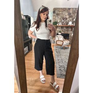 Chicos linen black cropped pants